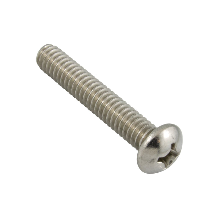 Vis à métaux, tête ronde, empreinte cruciforme, n° 10-24 UNC x 1/2" de longueur, en acier inoxydable, de la marque Spaenaur Inc.