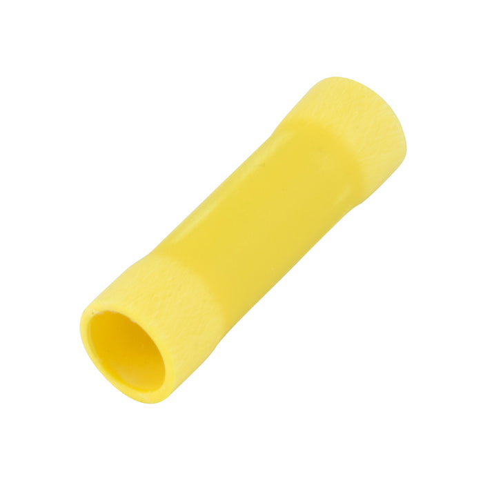 Connecteur bout à bout, isolé sans soudure, 10-12 fils, A = 1, E = 13/64, F = 17/64, cuivre électrolytique, isolant en plastique jaune, plaque d'étain brillante, par Spaenaur Inc.