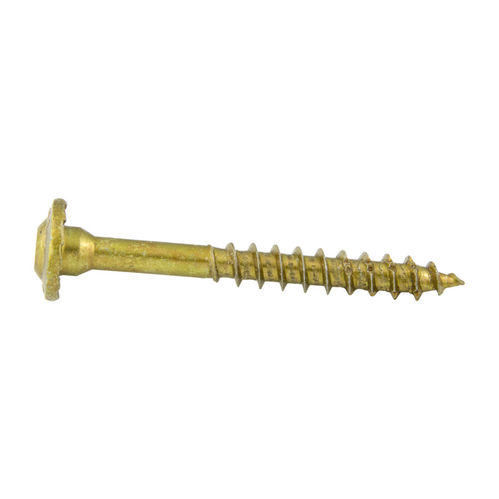 RSS Lag Screw, Round with Washer Head, Torx T30, 0.280" x 5-1/8"(7.0 mm x 130 mm), Low Carbon Steel Yellow Zinc Plated