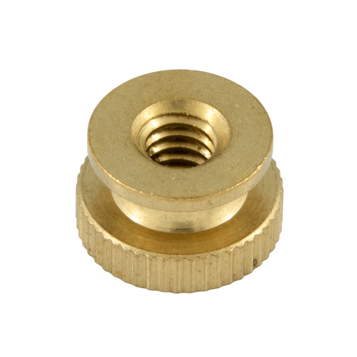 Écrou moleté rond 5/16"-18 (diamètre extérieur 45/64" x épaisseur 13/32") en laiton, finition lisse