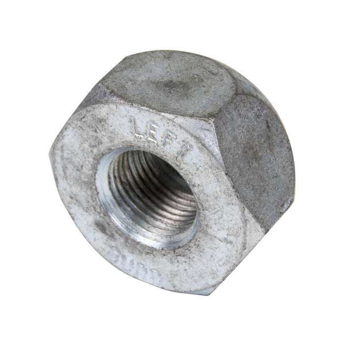 Écrou de roue, filetage à gauche fin 3/4"-16 UNF, 1 1/2" A/F, 7/8" HT en acier zingué par Spaenaur Inc.