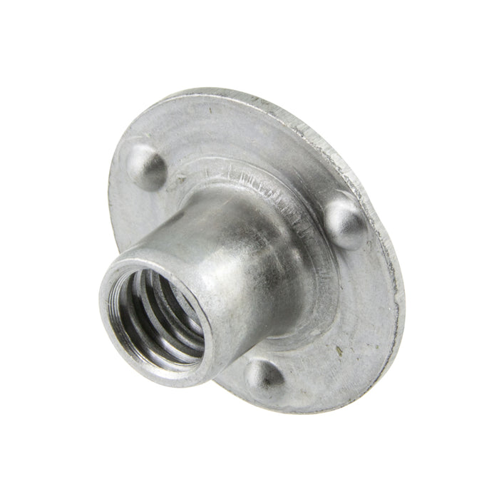 Tee Nut, Round Base 1" DIA with 3 Bosses On Barrel Side 3/8"-24 UNF, Barrel 7/16" LG x 13/32" DIA Steel Plain by Spaenaur Inc.