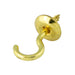 Cup Hook 3/4" x .091" Wire DIA x 1-1/8" O/A LGTH, 1/4" THRD LGTH, 5/16" Opening Solid Brass Plain by Spaenaur Inc.