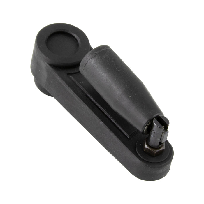Crank Handle, Female 3/8-16" Thread, 2.60 Handle Length Thermoplastic Material Black, with Grey Cap