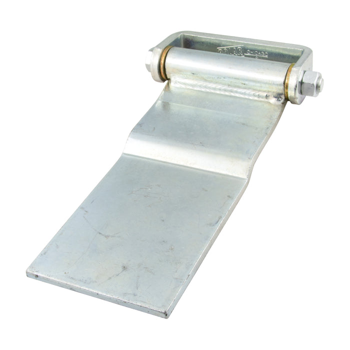 Hinge with Bolt & Lock Nut & Thrust Washer, 5 or 6 Mtg Holes 9" From Center Of Pin to End Of Strap, Steel Zinc Plated.