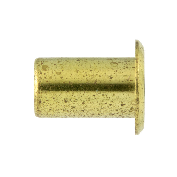 Regular Rolled Flange Eyelet, 6/32" Nom. Hole Size x 0.183" Barrel OD x 12/32" Barrel Length x 0.290" Flange Dia., Brass