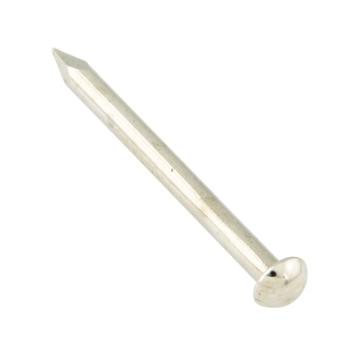 Escutcheon Pin #14 GA (.083") x 1" LG Brass Nickel Plated