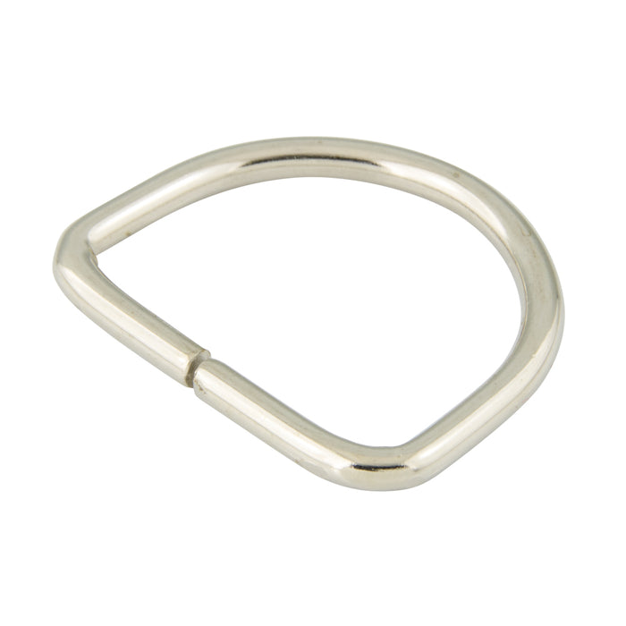Dee Ring (Abutted Joint) 1 5/16" Flat x 1" Crown 0.148" Steel Nickel Plated