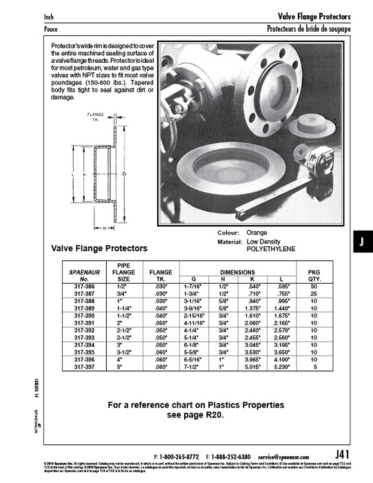Valve Flange Protector Line 1028 for 2" Pipe Flange Low Density Polyethylene Colour orange