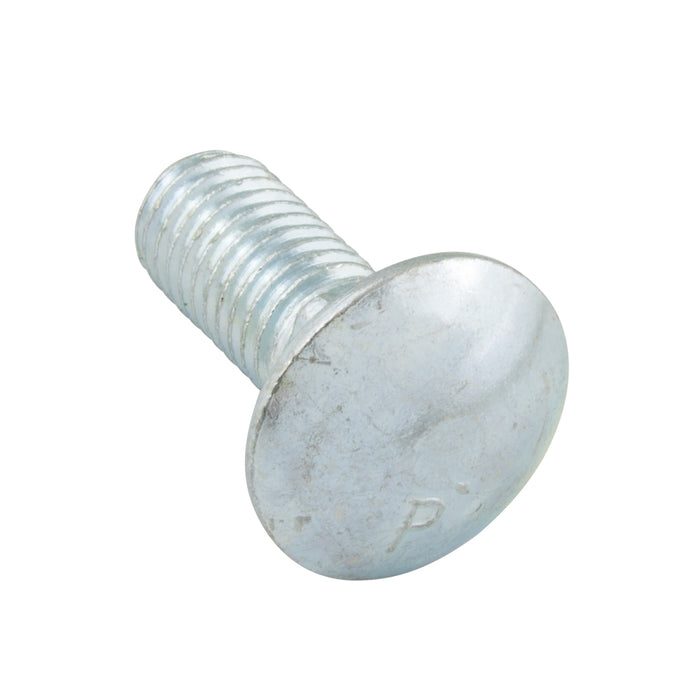 Carriage Bolt, Round HD Square Neck 1/4"-20 UNC x 1/2" LG, Full Thread ASTM A 307 Low Carbon Steel Trivalent Zinc Plated ANSI B18.5-1978