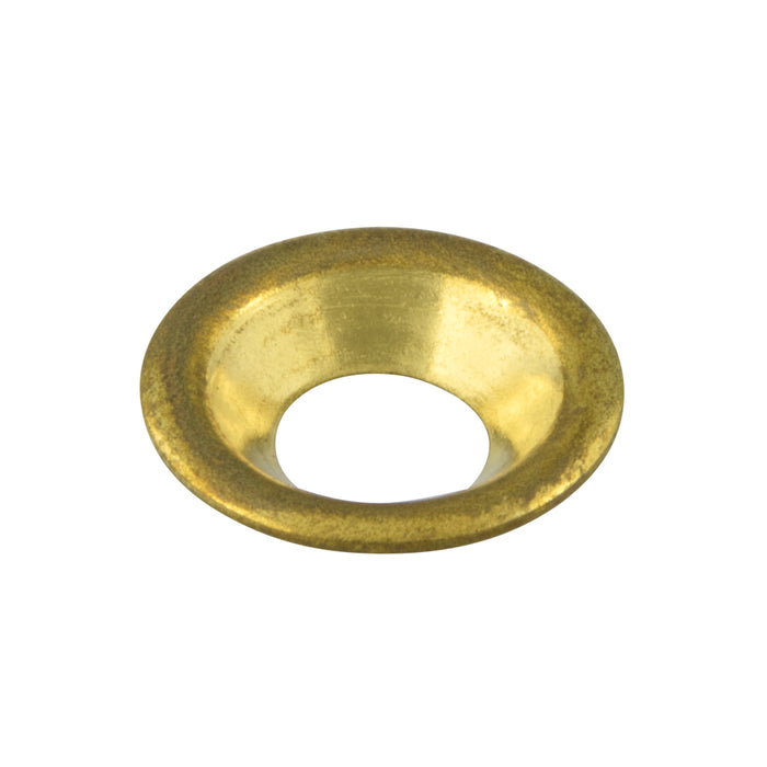 Rondelle de finition affleurante en laiton (à vis), taille de vis n° 6, diamètre extérieur 11/32", en laiton brut, fabriquée par Spaenaur Inc.