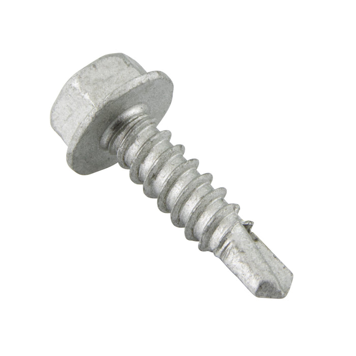 Teks Point 3 Self-Drilling Screw, Hex Washer Head, #12 x 1" Length, Low Carbon Steel Mechanical Zinc with Oxyseal Coating