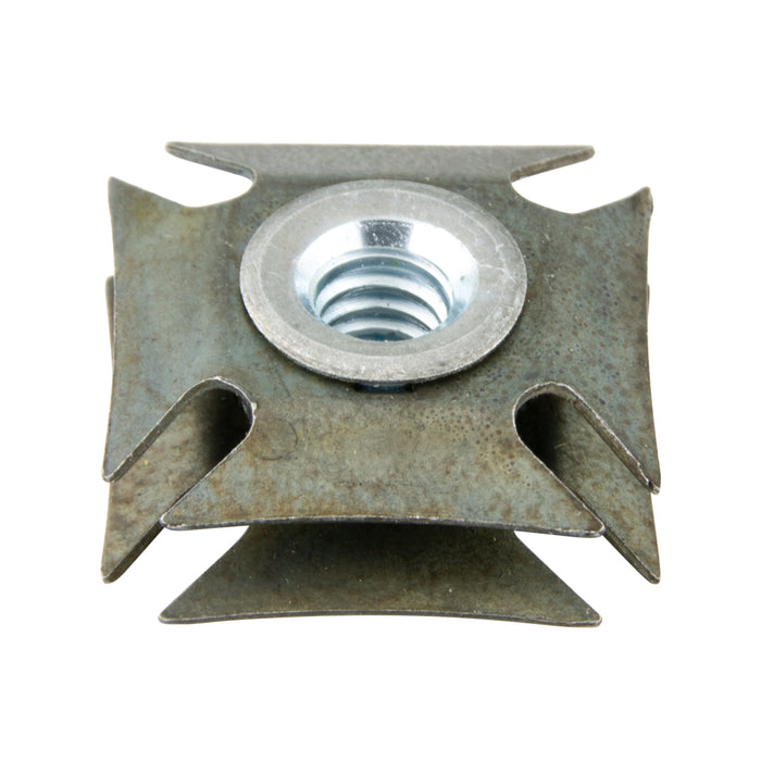 Square Tube Connector 1" Square Tube x 20GA Tube Wall Thickness x 1/4"-20 UNC Thread Spring Steel Plain