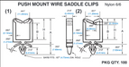 Wire And Cable Holder, Type 2 Top Entry, Latch GAte, for 3/16" Mountng Hole, 23/64" Inside LG x 7/16" Inside Wd, Nylon 6/6 Black by Spaenaur Inc.