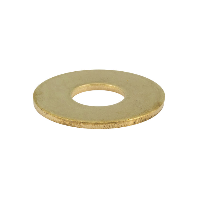 Flat Washer, Round, Screw Size #4, .119" ID x 9/32" OD x .025" THK Brass, Nickel Plated
