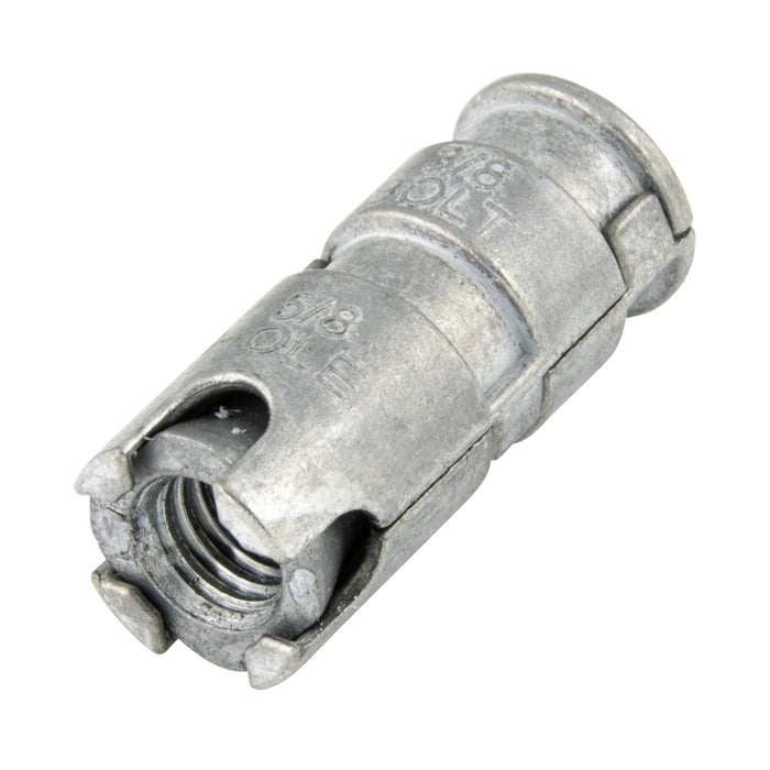 Double Expansion Shield, Ribbed, Alloy Zinc Plated, 5/16"-18 Bolt x 1-5/8" (5/8" Drill)
