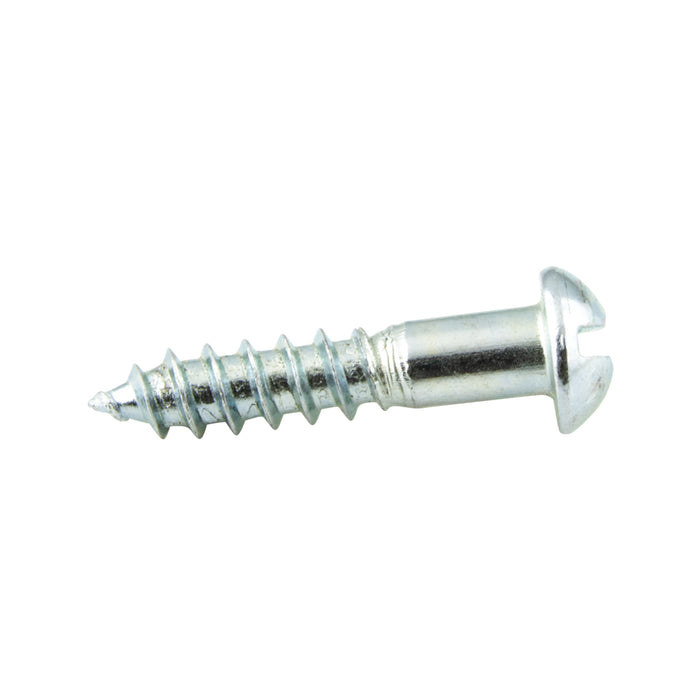 Wood Screw, Round Head, Slotted, #6 x 3/4" Length, Low Carbon Steel Trivalent Zinc Plated, ASME/ANSI B18.6.1
