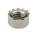 Écrou hexagonal K-Lok avec rondelle frein à denture externe 1/4 po-28 UNF x 7/16 po AF x 15/64 po O/A THK. Acier inoxydable 18-8 par K-LOK
