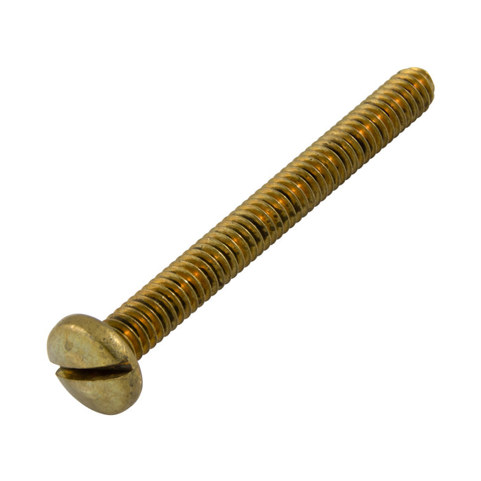 Machine Screw, Binding Head, Slotted Drive, #8-32 UNC x 3/16" Length, Brass Plain