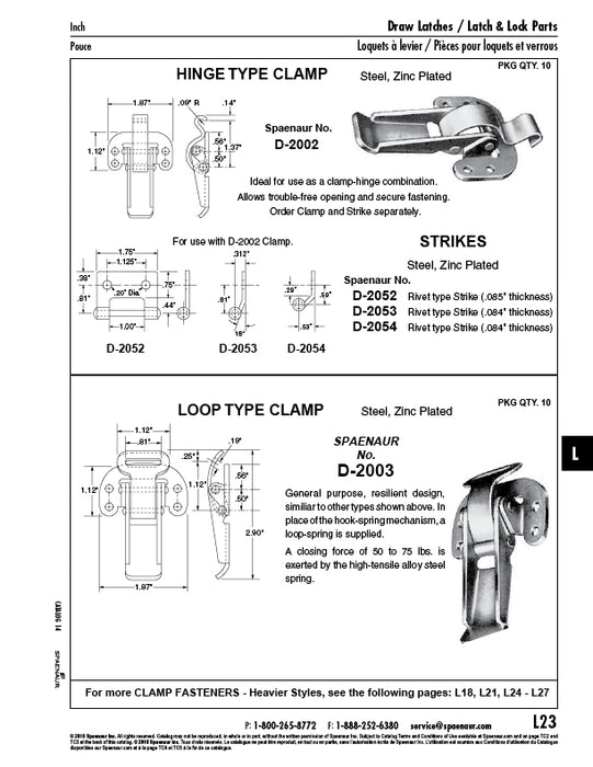 Rivet Type Strike Steel Zinc Pl
