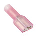 Raccord femelle en cuivre et nylon, sans soudure, entièrement isolé, gamme de fils 22-18, accepte des lames de 1/4 po. Cuivre électrolytique Isolation en plastique rouge Plaque d'étain brillante par Spaenaur Inc.