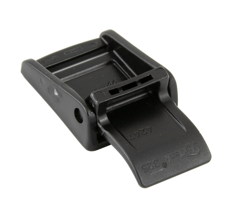 Strap Buckle for Strap Width 25mm,1.4mm to 1.5mm TH Delrin 500 Plastic Black by Spaenaur Inc.