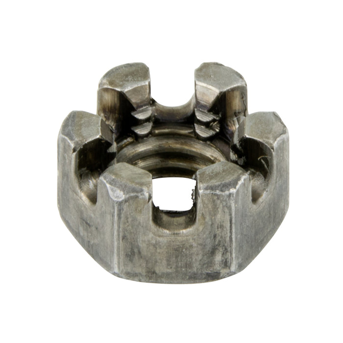 Écrou hexagonal à crénelures basses, filetage grossier, DIN 937/17H M10 x 1,50, en acier, finition brute, DIN 937/17H M10 x 1,50, fabriqué par Spaenaur Inc.