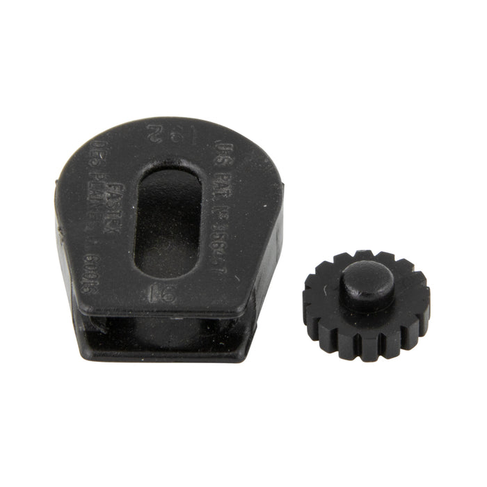 Cord Buckle (2 Parts-Holder & Locking Wheel) for 3-4mm Cord Delrin 500 Plastic Black