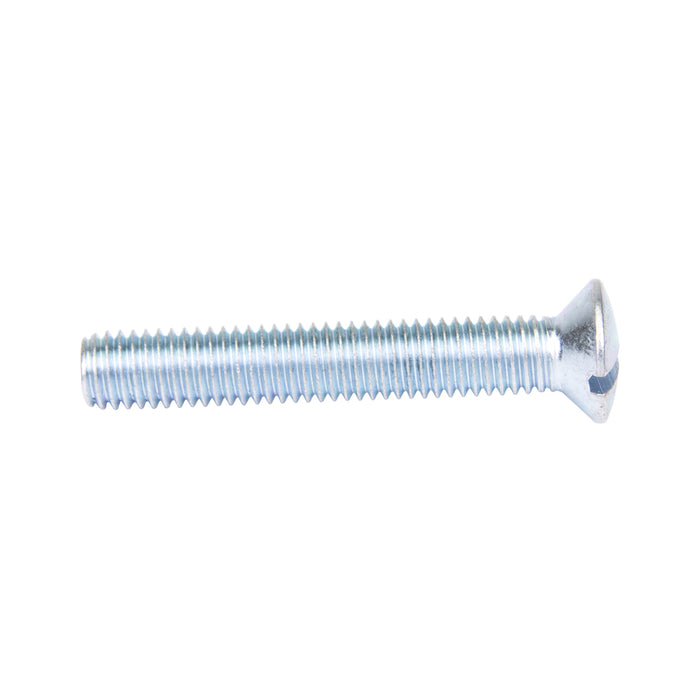 Machine Screw, Oval Head, Slotted Drive, M8 x 1.25 mm UNC x 50 mm Length, Steel Zinc Plated Trivalent by Spaenaur Inc.