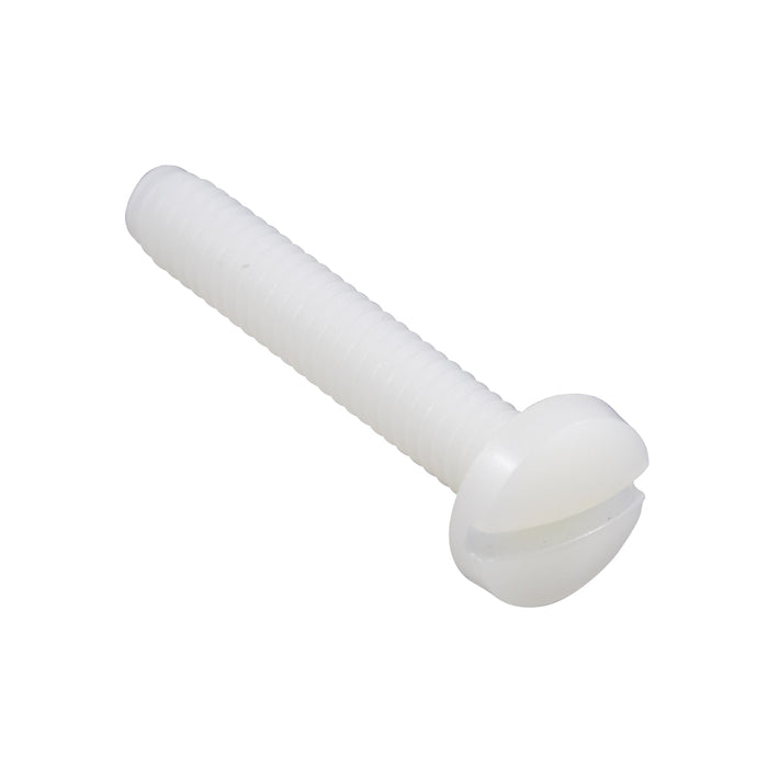 Machine Screw, Binding Head, Slotted Drive, #10-32 UNF x 1" Length, Nylon Natural by Spaenaur Inc.