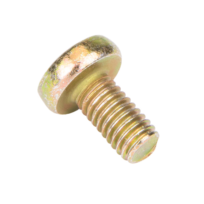 Machine Screw, Raised Cheese Head, Phillips Drive, M4 x 0.70 mm UNC x 10 mm Length, Steel Zinc Plated Yellow