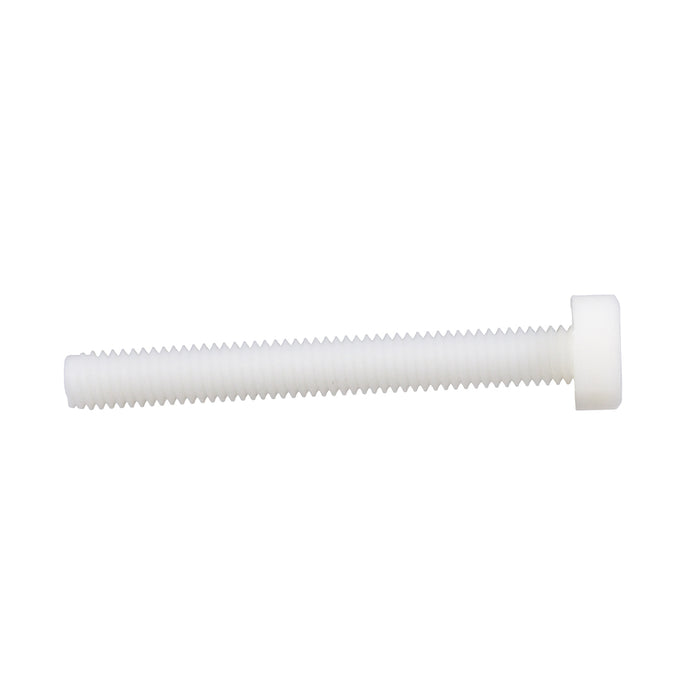 Machine Screw, Hex Head, Unslotted Drive, M4 x 0.70 mm UNC x 6 mm Length, Nylon Natural by Spaenaur Inc.