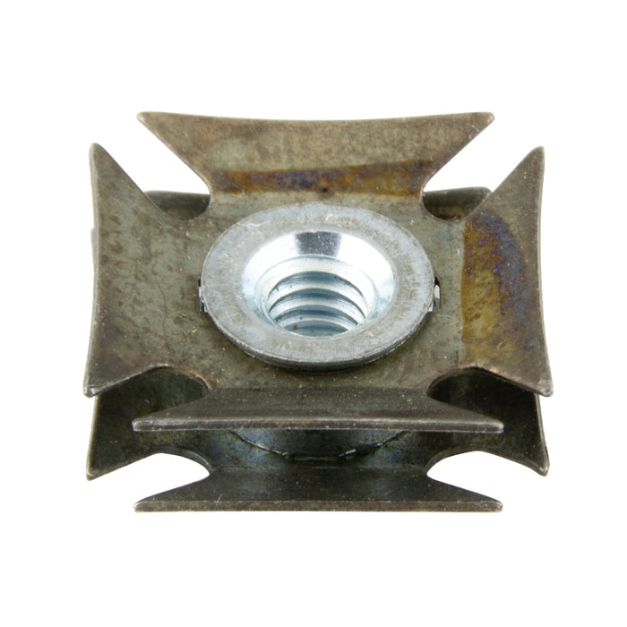 Square Tube Connector 1" Square Tube x 20GA Tube Wall Thickness x 1/4"-20 UNC Thread Spring Steel Plain