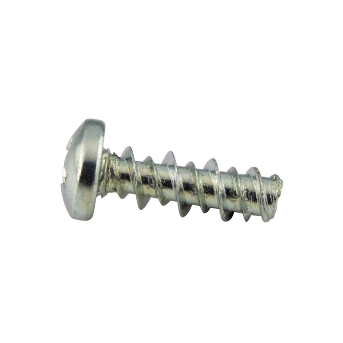Hi-Lo Tapping Screw, Phillips, Pan Head, #8 x 1/2" Length, Low Carbon Steel Trivalent Zinc Plated, ASME/ANSI B18.6.4