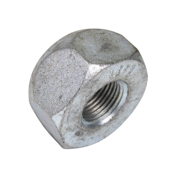 Écrou de roue, filetage à gauche fin 3/4"-16 UNF, 1 1/2" A/F, 7/8" HT en acier zingué par Spaenaur Inc.