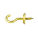 Cup Hook 3/4" x .091" Wire DIA x 1-1/8" O/A LGTH, 1/4" THRD LGTH, 5/16" Opening Solid Brass Plain by Spaenaur Inc.