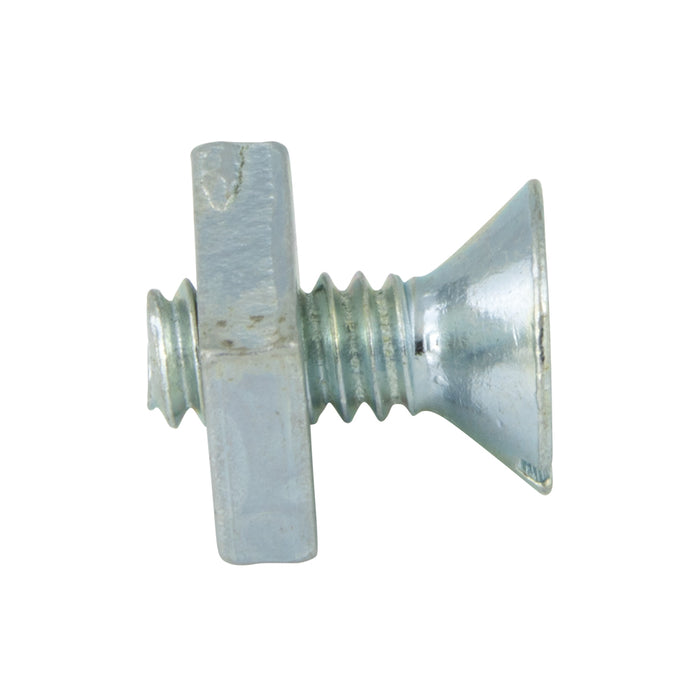 Stove Bolt Flat Slot Head & Square Nut (797 + N-28) 100/Pk 3/16"(10-24) x 1/2" Steel Zinc Plated
