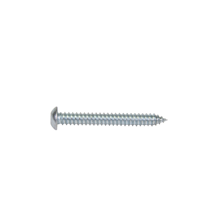 Tapping Screw, Button Head Security Hex Socket Drive, Type AB, #14 x 2" Length, Steel Zinc Plated