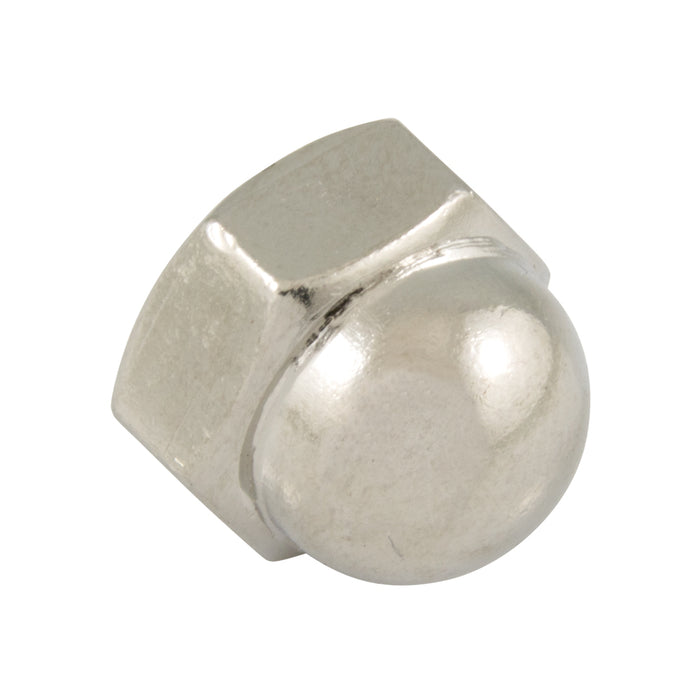 Écrou borgne, 3/8"-16, largeur 5/8", épaisseur 1/2", en acier nickelé, fabriqué par Spaenaur Inc.
