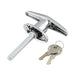 Locking Handle "Boot T" Series "Fs" Series Key 1.50" C. to C. x 5" Shaft LGTH Steel Chrome Plated by Spaenaur Inc.