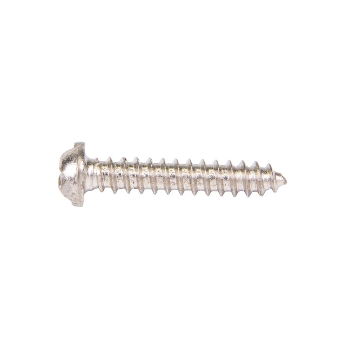 Tapping Screw, Round Head One-Way Slotted Drive, Type A, #6 x 3/4" Length, Steel Nickel Plated by Spaenaur Inc.