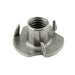 T-Nut, Straight Barrel, 3 Prongs 3/4" Flange DIA. #10-32 UNF x 9/32" Barrel HT Steel Zinc Plated by Spaenaur Inc.