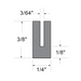 Extruded Channel, 3/64" GAp Width, 3/8" HT O/A, 1/4" Base Black Rubber Sbr 70 +-5 100 Ft Roll by Spaenaur Inc.