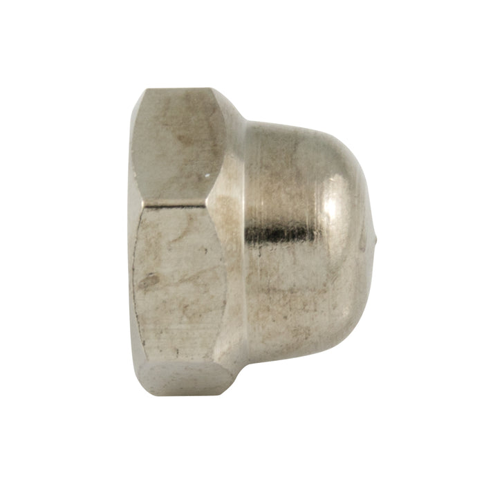 Écrou borgne, M5 x 0,80 mm, 8,0 mm WAF, 7,0 mm THK, laiton nickelé, DIN 917