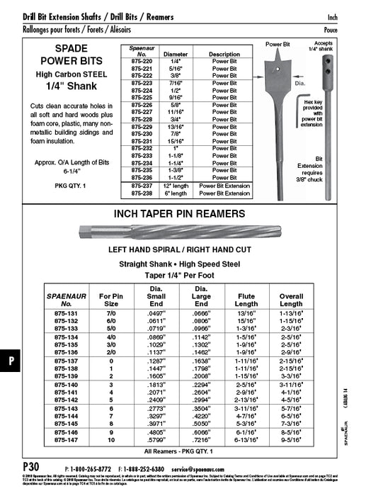 Taper Pin Reamer Straight Shank Left Hand Spiral/Right Hand Cut 4 x 4 1/16" Overall Length High Speed Steel
