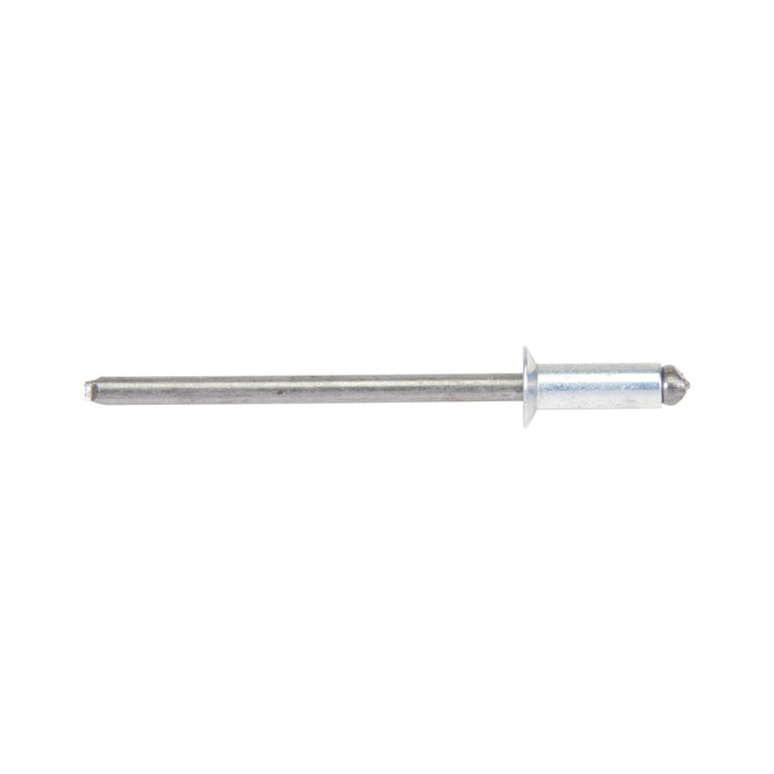 Pop Rivet Countersunk Head Open End 1/8" D x 0.328 L x .126"/.187" Grip Steel Body, Steel Mandrel