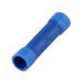Butt Connector Insulated Solderless 16-14 Wire, A=1, E=5/32, F=13/64 Electrolytic Copper, Blue Plastic Insulator, Bright Tin Plate by Spaenaur Inc.