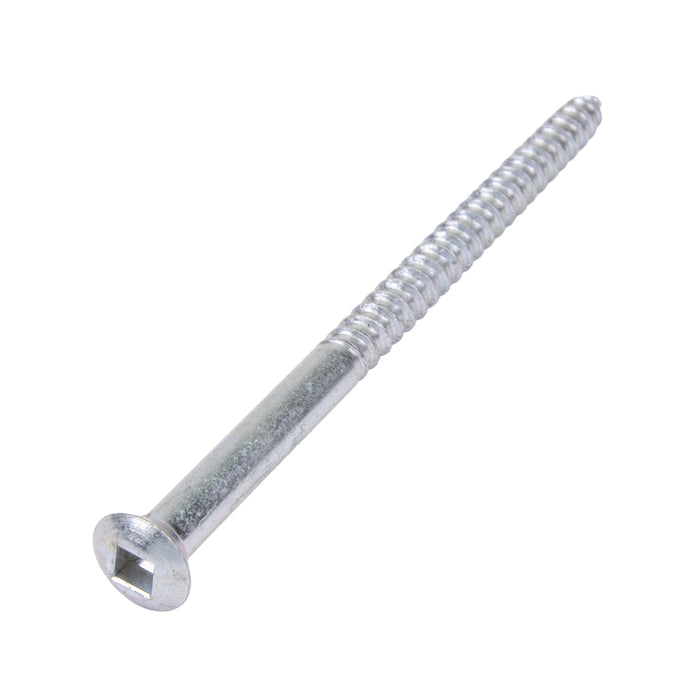 Wood Screw, Oval Head, Square Socket, #6 x 1" Length, Steel Zinc Plated, ASME/ANSI B18.6.1 by Spaenaur Inc.
