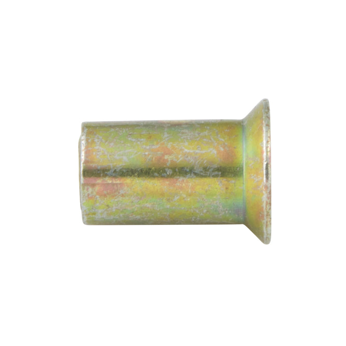 Rivkle Blind Rivet Nut, Countersunk Head Open End Keyless M8 x 1.5-4.0mm Grip Range, for 11mm Hole DIA. Steel, Clear Zinc Finish