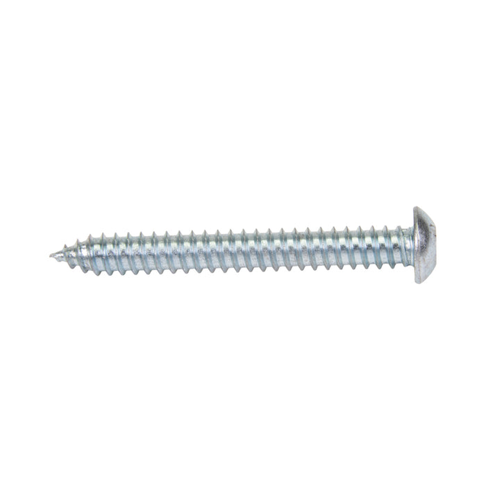 Tapping Screw, Button Head Security Hex Socket Drive, Type AB, #14 x 2" Length, Steel Zinc Plated